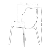 Set di 4 Sedie In Pp Shila Ocra 56x47x83cm