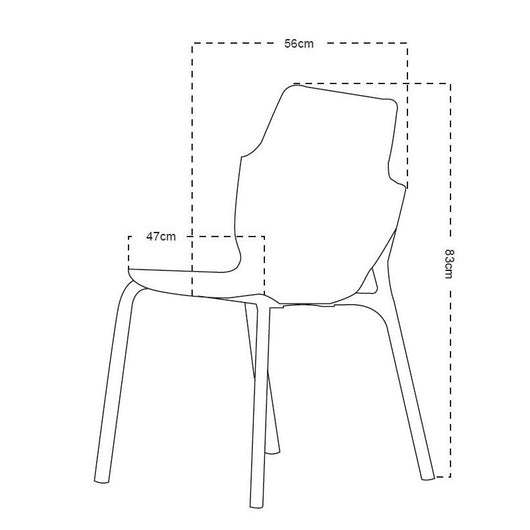 Set di 4 Sedie In Pp Shila Tortora 56x47x83cm
