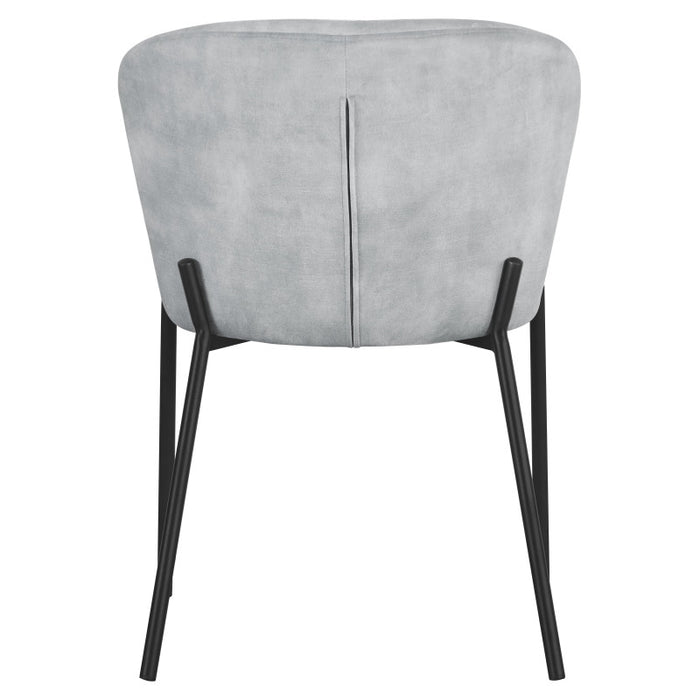 Set di 4 Sedie Jackie In Tessuto Grigio Gambe Nere In Metallo