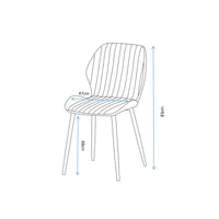 Set di 4 Sedie Jole In Tessuto Grigio Gambe In Metallo Nere Dimensione 47x58x85cm