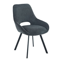 Set di 4 Sedie Krystal In Tessuto Avio Scuro Dimensione 63x57x82cm