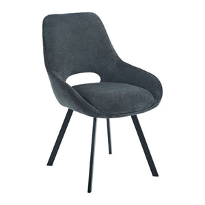 Set di 4 Sedie Krystal In Tessuto Avio Scuro Dimensione 63x57x82cm