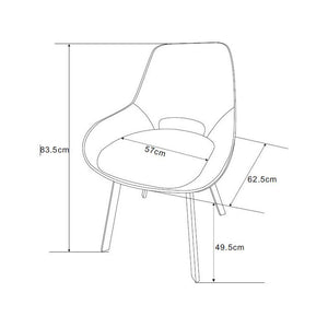 Set di 4 Sedie Krystal In Tessuto Avio Scuro Dimensione 63x57x82cm