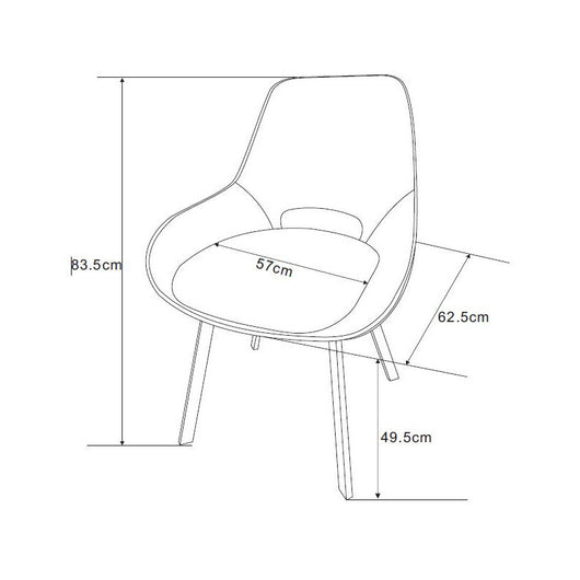 Set di 4 Sedie Krystal In Tessuto Avio Scuro Dimensione 63x57x82cm