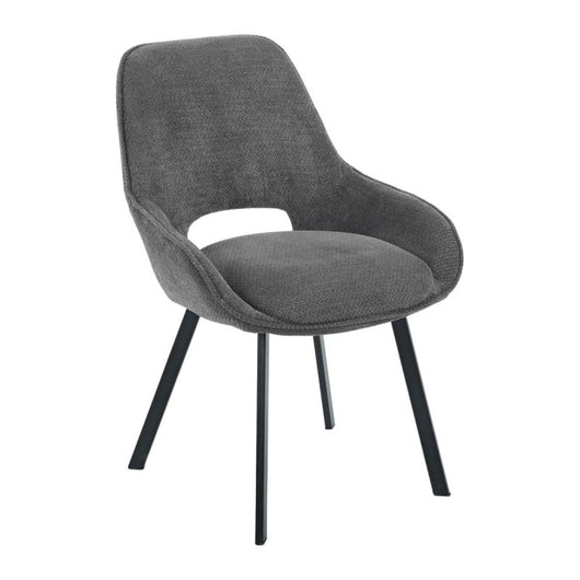 Set di 4 Sedie Krystal In Tessuto Grigio Dimensione 63x57x82cm