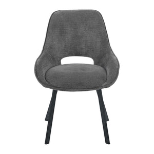 Set di 4 Sedie Krystal In Tessuto Grigio Dimensione 63x57x82cm