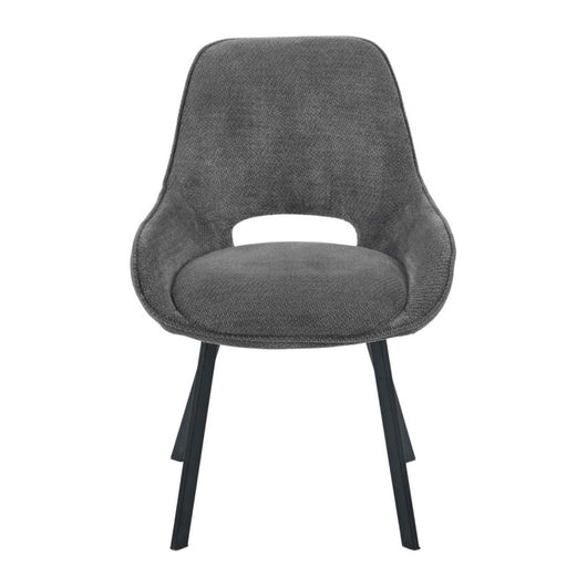 Set di 4 Sedie Krystal In Tessuto Grigio Dimensione 63x57x82cm