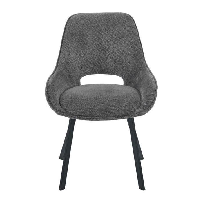 Set di 4 Sedie Krystal In Tessuto Grigio Dimensione 63x57x82cm