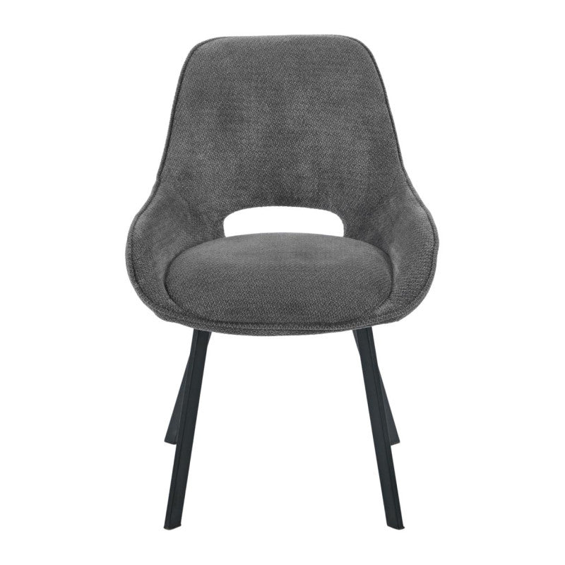 Set di 4 Sedie Krystal In Tessuto Grigio Dimensione 63x57x82cm