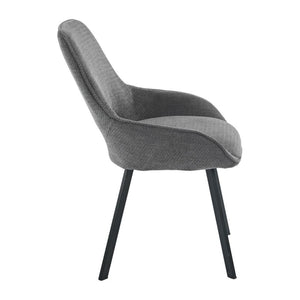 Set di 4 Sedie Krystal In Tessuto Grigio Dimensione 63x57x82cm