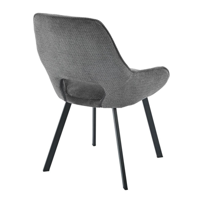 Set di 4 Sedie Krystal In Tessuto Grigio Dimensione 63x57x82cm