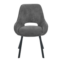 Set di 4 Sedie Krystal In Tessuto Grigio Dimensione 63x57x82cm