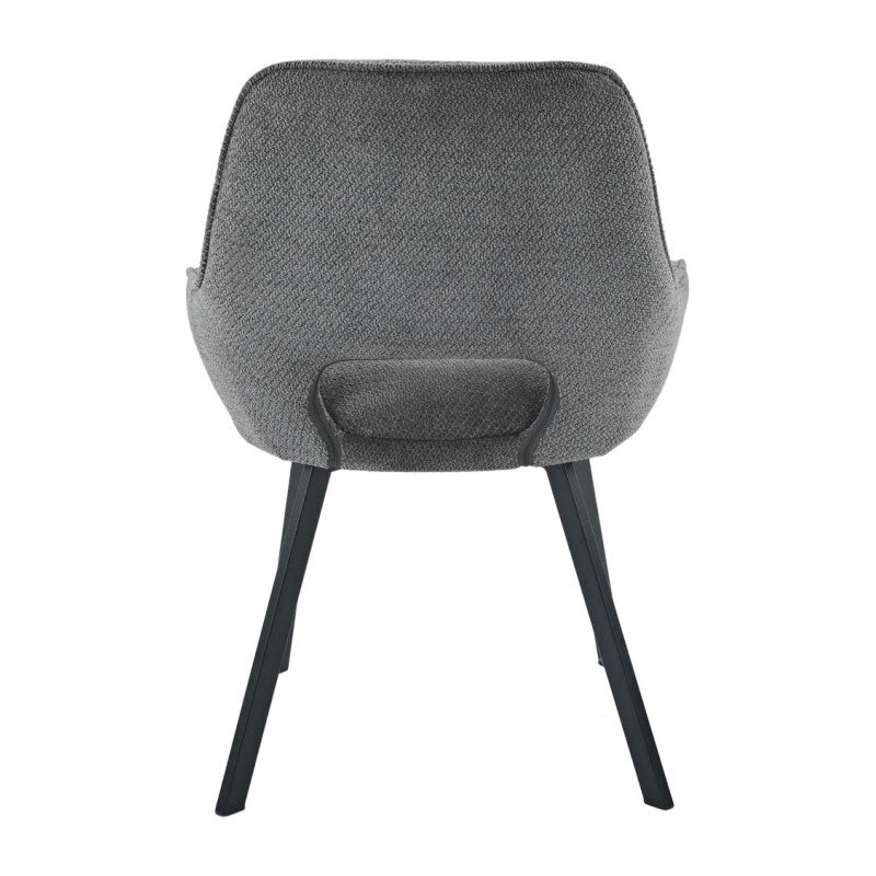 Set di 4 Sedie Krystal In Tessuto Grigio Dimensione 63x57x82cm