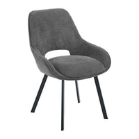 Set di 4 Sedie Krystal In Tessuto Grigio Dimensione 63x57x82cm