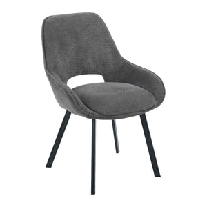 Set di 4 Sedie Krystal In Tessuto Grigio Dimensione 63x57x82cm