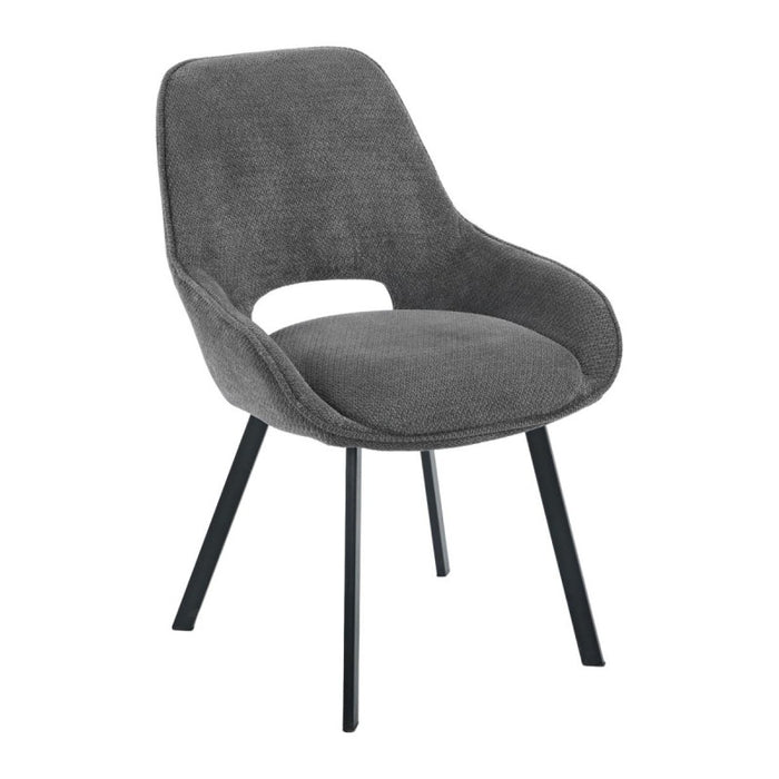 Set di 4 Sedie Krystal In Tessuto Grigio Dimensione 63x57x82cm