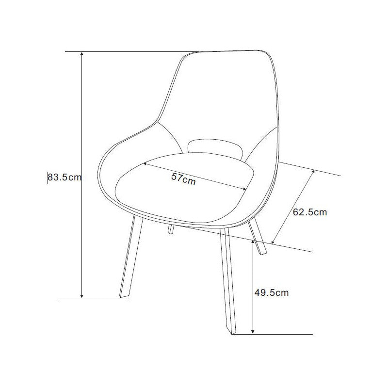 Set di 4 Sedie Krystal In Tessuto Marrone Dimensione 63x57x82cm