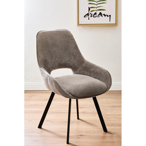 Set di 4 Sedie Krystal In Tessuto Marrone Dimensione 63x57x82cm