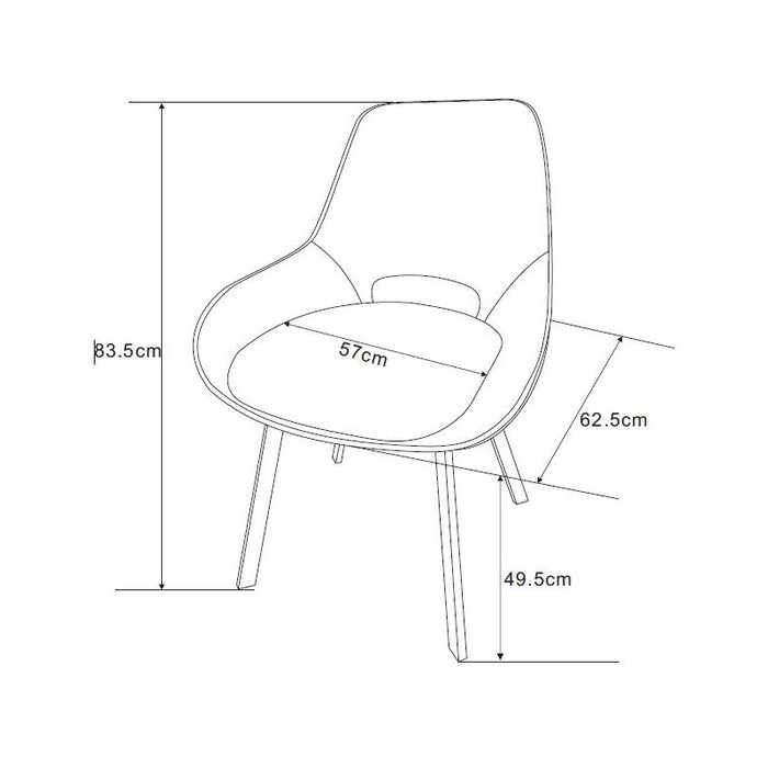 Set di 4 Sedie Krystal In Tessuto Marrone Dimensione 63x57x82cm