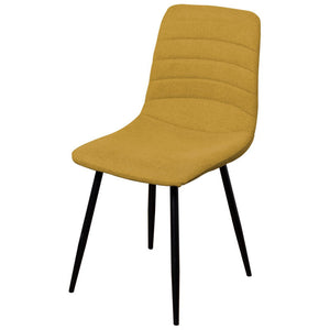Set di 4 Sedie Livia In Tessuto Senape Gambe Nere Dimensione : 45x52 5x88 Cm