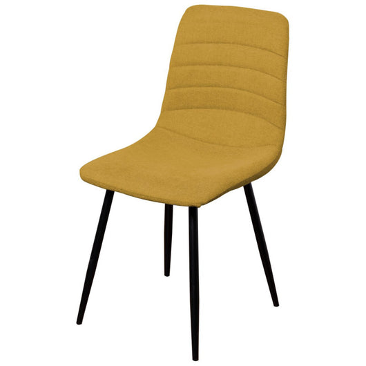 Set di 4 Sedie Livia In Tessuto Senape Gambe Nere Dimensione : 45x52 5x88 Cm