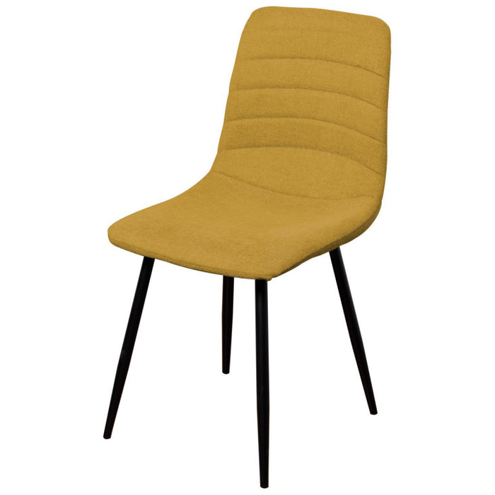 Set di 4 Sedie Livia In Tessuto Senape Gambe Nere Dimensione : 45x52 5x88 Cm