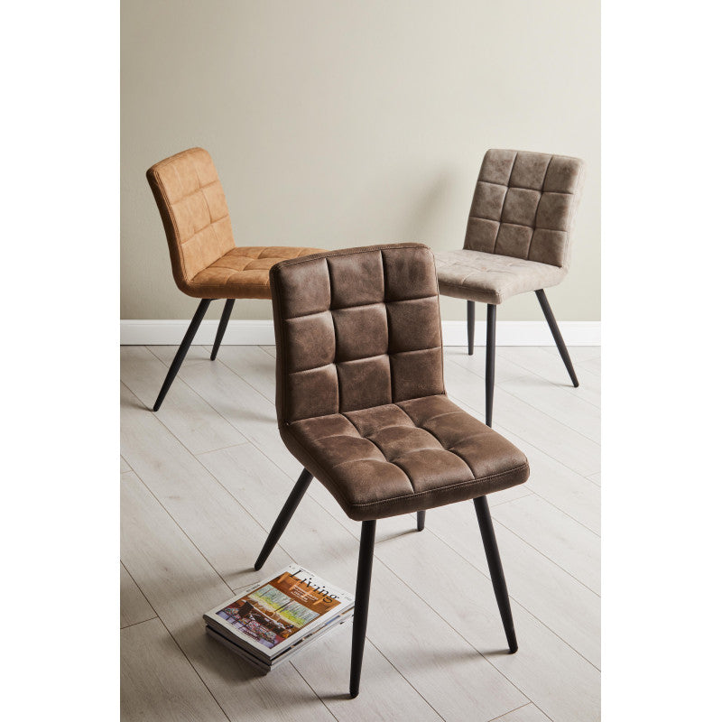 Set di 4 Sedie Megane 59x47,5x81 Tessuto Tecnico Marrone