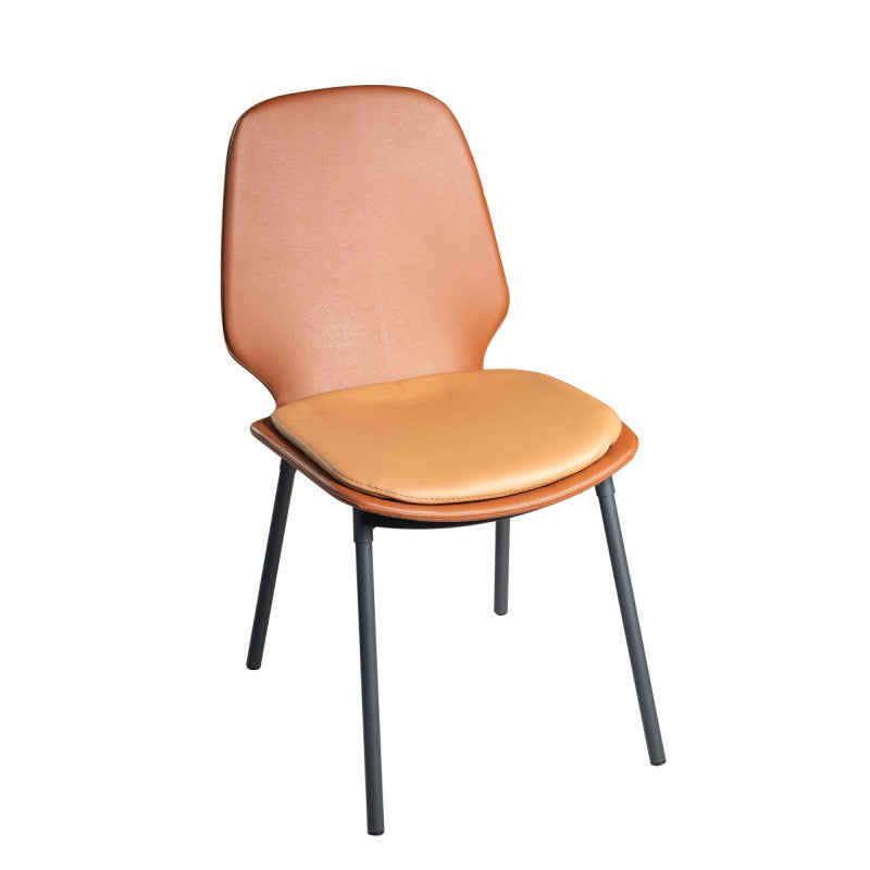 Set di 4 Sedie Micky Pu Marrone 47x49x85cm