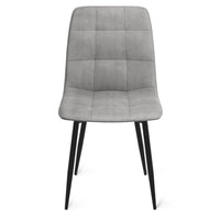 IDMarket - Set di 4 sedie MILA in velluto misto blu, grigio chiaro, grigio scuro, giallo