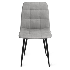 IDMarket - Set di 4 sedie MILA in velluto misto blu, grigio chiaro, grigio scuro, giallo