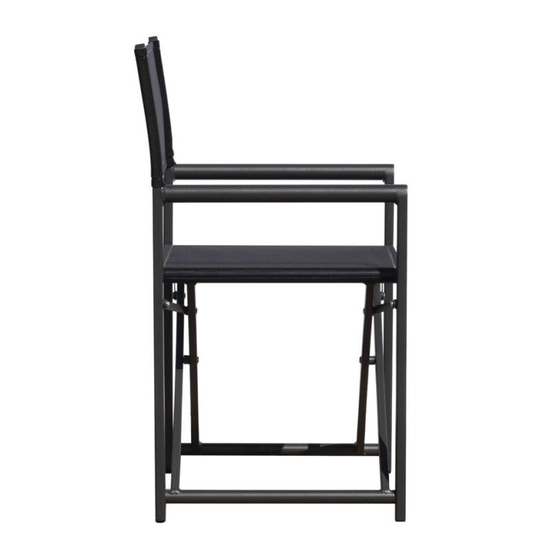 Set Di 4 Sedie Regista Paros Alluminio Antracite/Text Nero Moia