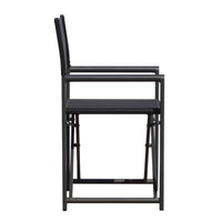 Set Di 4 Sedie Regista Paros Alluminio Antracite/Text Nero Moia