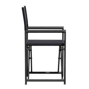 Set Di 4 Sedie Regista Paros Alluminio Antracite/Text Nero Moia