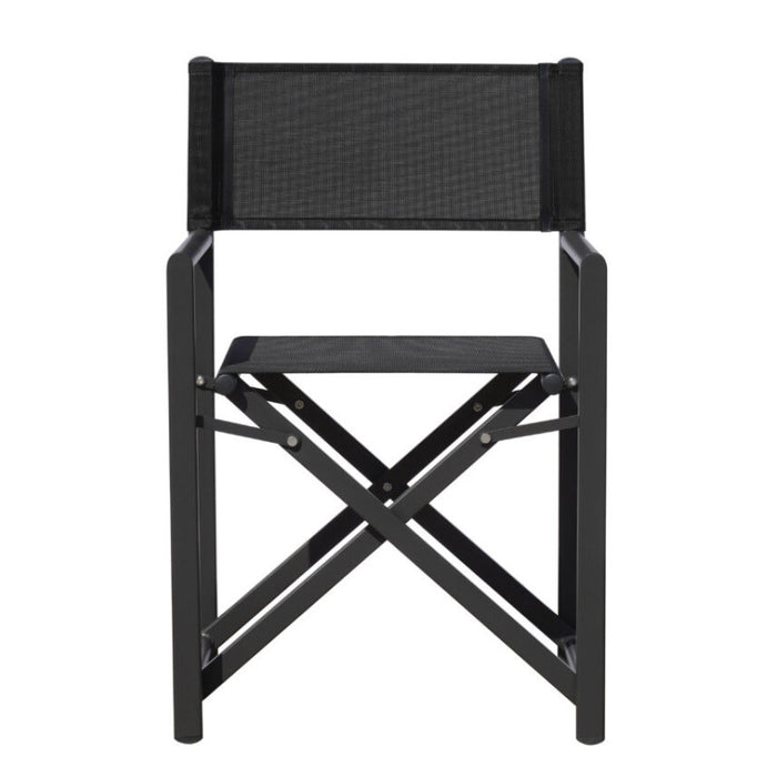 Set Di 4 Sedie Regista Paros Alluminio Antracite/Text Nero Moia