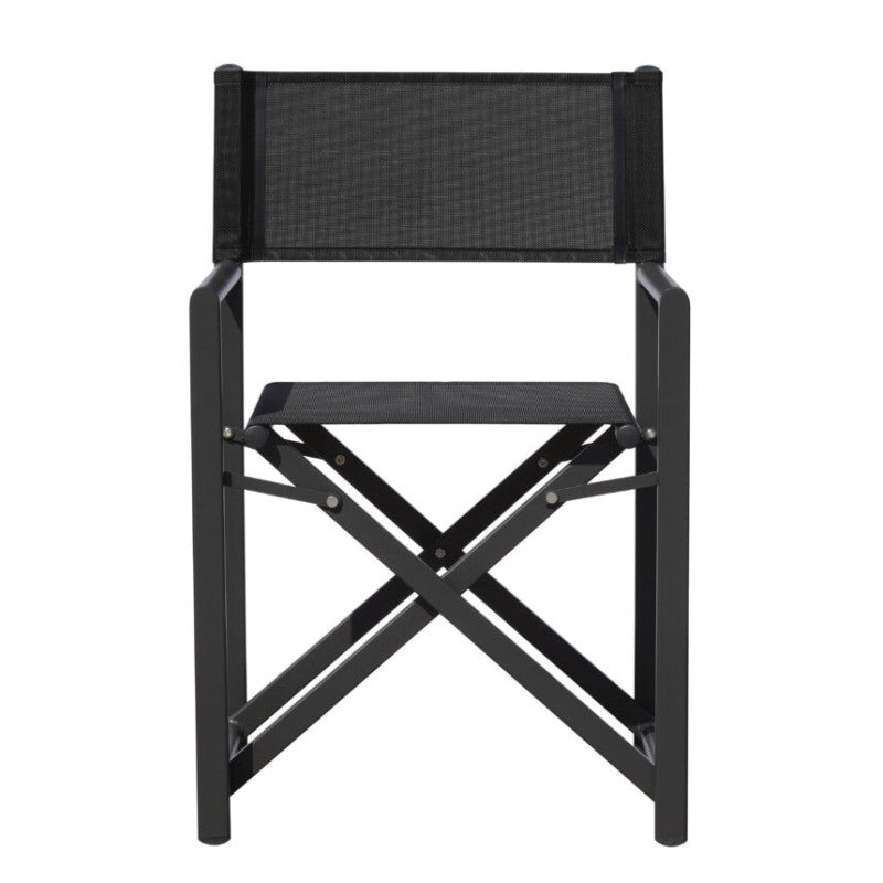 Set Di 4 Sedie Regista Paros Alluminio Antracite/Text Nero Moia