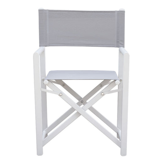 Set Di 4 Sedie Regista Paros Alluminio Bianco/Text Grigio Chiaro Moia