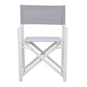 Set Di 4 Sedie Regista Paros Alluminio Bianco/Text Grigio Chiaro Moia