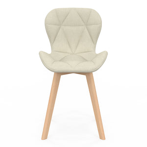 IDMarket - Set di 4 sedie ROBINE in tessuto misto blu, grigio, beige e nero