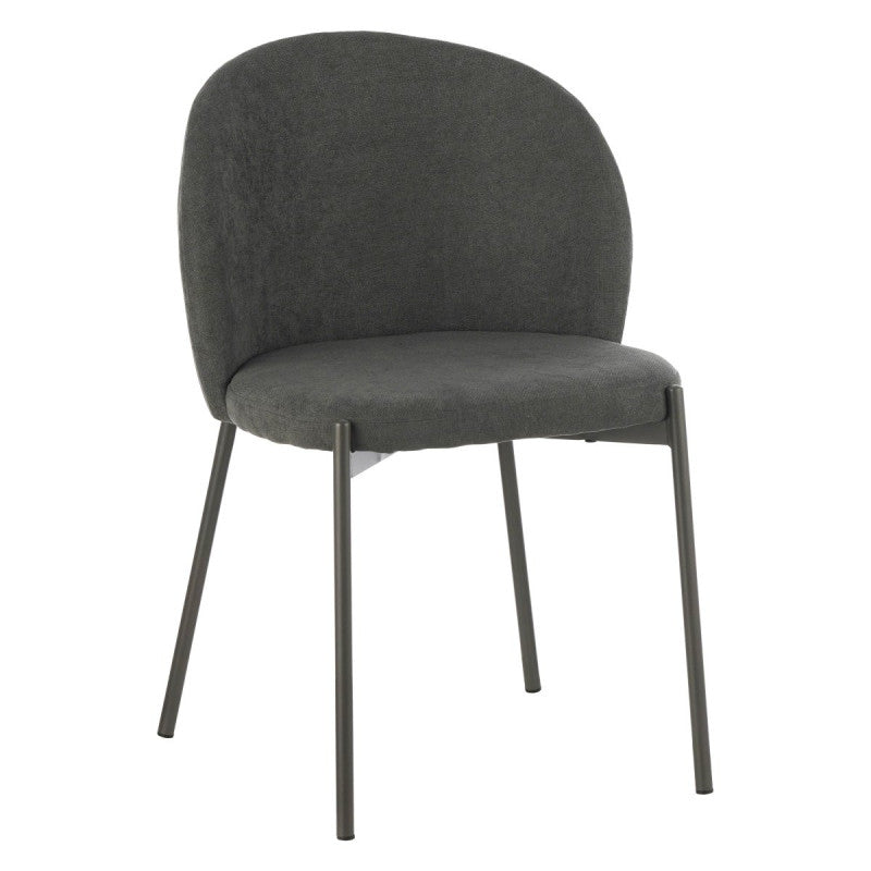 Set di 4 Sedie Shelly In Tessuto 320gr Grigio Scuro Dimensione 55x45x80cm
