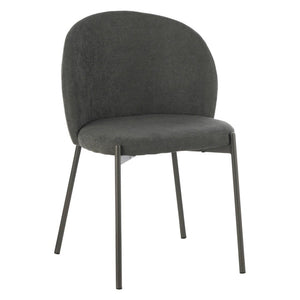 Set di 4 Sedie Shelly In Tessuto 320gr Grigio Scuro Dimensione 55x45x80cm