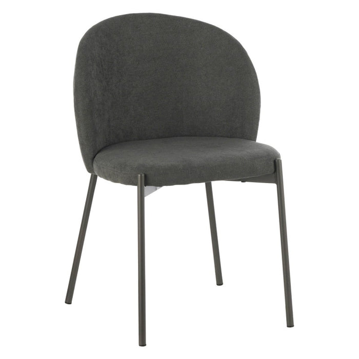 Set di 4 Sedie Shelly In Tessuto 320gr Grigio Scuro Dimensione 55x45x80cm