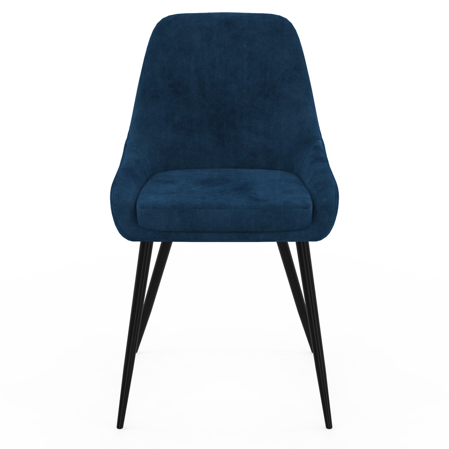 IDMarket - Set di 4 sedie THALYA in velluto blu con braccioli