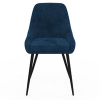 IDMarket - Set di 4 sedie THALYA in velluto blu con braccioli