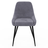 IDMarket - Set di 4 sedie THALYA in velluto grigio chiaro con braccioli