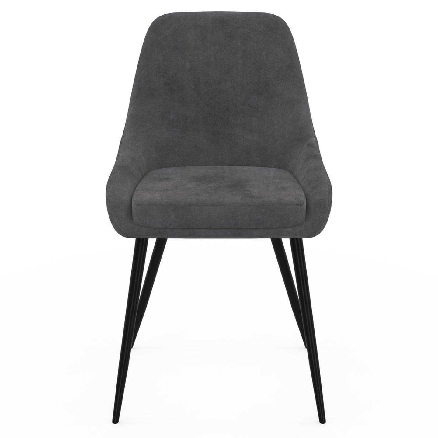 IDMarket - Set di 4 sedie THALYA in velluto grigio scuro con braccioli