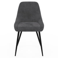 IDMarket - Set di 4 sedie THALYA in velluto grigio scuro con braccioli