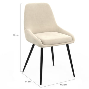 IDMarket - Set di 4 sedie THALYA in velluto misto crema, grigio chiaro, grigio scuro e rosa con braccioli