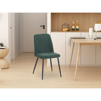 Set di 4 Sedie Tracy In Tessuto Color Verde Scuro Dimensione 57x45x84cm