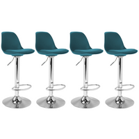 IDMarket - Set di 4 sgabelli da bar KARL design blu anatra