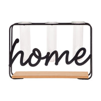 Set di 4 Soliflore 3 Posti Con Scritta Decor Home 20x6x13,5 Cm